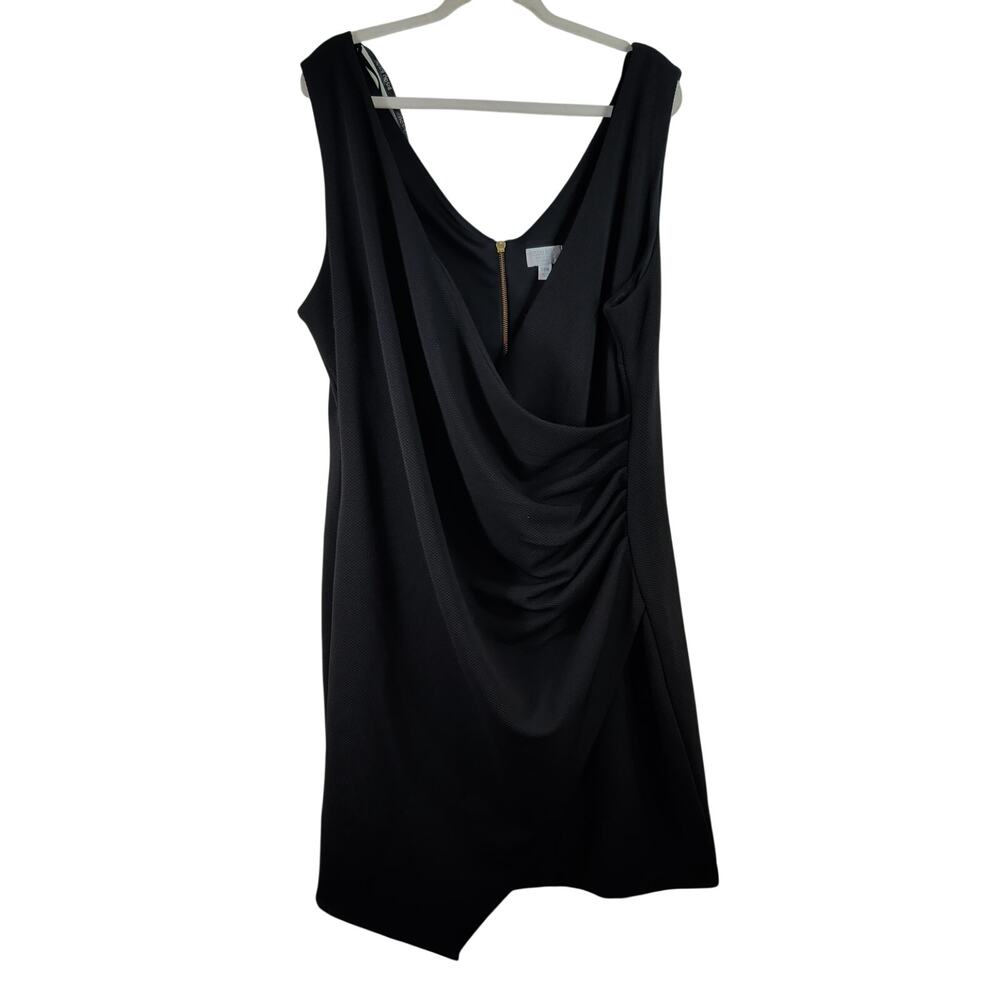 Bisou Bisou Little Black Dress with Ruching, Size 20W